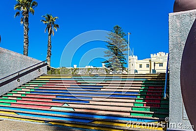 Multi-colored picturesque staircase Stock Photo