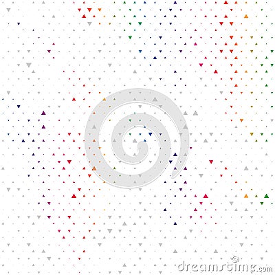 Multi colored vector modern geometrical abstract background. New design triangle pattern in halftone style Vector Illustration