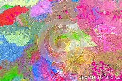 Multi colorful sand and color powder on street Stock Photo