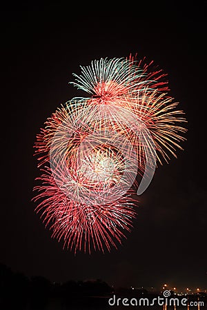 Multi colour fireworks Stock Photo