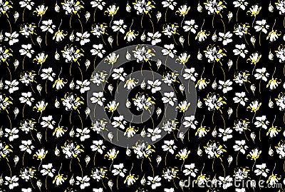multi colour floral print blackcolour flower pattern flower bunch botnical flower Stock Photo