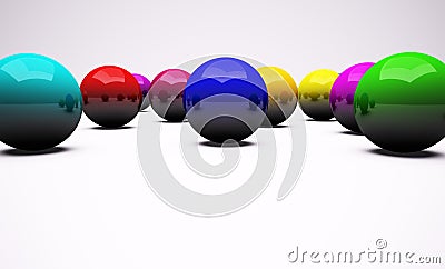 Multi-coloured chrome balls background Stock Photo