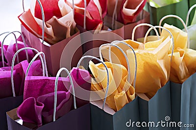 Multi-coloured Gift Bags Stock Photo