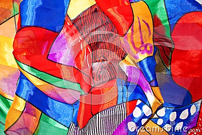 Multi-coloured silk Stock Photo
