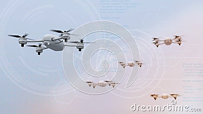 Multi-Drone Collaboration for Various Tasks Stock Photo