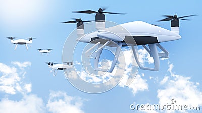 Multi-Drone Collaboration for Various Tasks,Using drones to find information Stock Photo