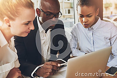 Multi ethnic business people working at office Stock Photo
