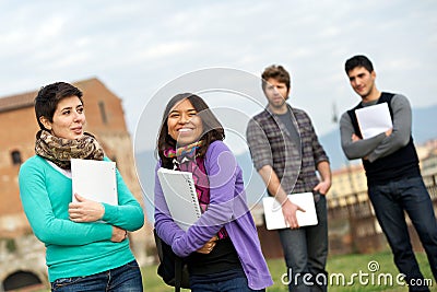 Multi-Ethnic college Students Stock Photo