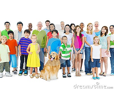 Multi-Ethnic Group of Mixed Age People Stock Photo