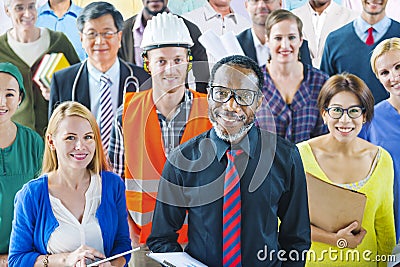 Multi-Ethnic Group People with Various Occupations Stock Photo