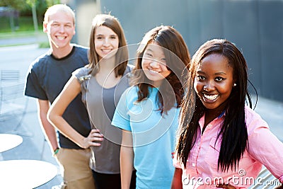 Multi-ethnic group of teenagers Stock Photo