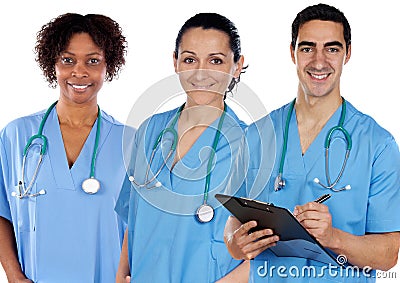 Multi-ethnic medical team Stock Photo