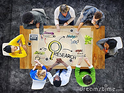 Multi-Ethnic People in Meeting and Research Concept Stock Photo