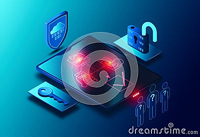 Multi-Factor Authentication Concept - MFA - Cybersecurity Solutions - 3D Illustration Stock Photo