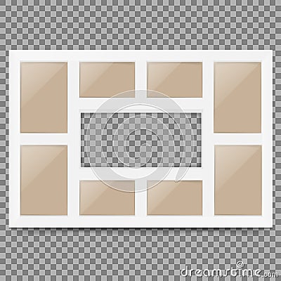 Multi frame set with empty space. Photo frame. Photo frame collage. Multi frame for several photos.isolated on background. Vector Vector Illustration