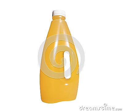 Multi fruit juice transparent plastic bottle isolated on white background Stock Photo