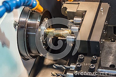 Multi function CNC lathe machine Stock Photo