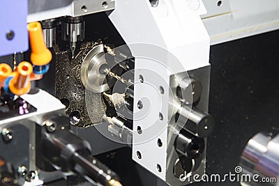 Multi function CNC lathe machine Stock Photo