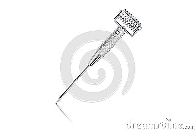 Multi-function roller is designed for dermal stimulation and acupoint detection with its pyramid-shaped spikes Stock Photo