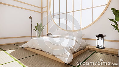 Multi function room ideas, japanese room interior design.3D rendering Stock Photo