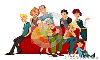 Multi generation family Vector Illustration