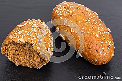 Multi grain bread with different seeds Stock Photo
