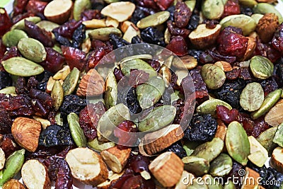 multi grain seeds and nuts Closeup 360 Stock Photo