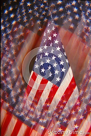 Multi image special effect shot of Old Glory the American Flag Stock Photo