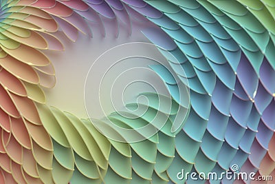 Multi layers color texture 3D layers in gradient banner. Carving art, generative ai, Cover layout material design Stock Photo