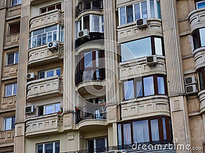 Multi Level Apartment Building in Bucharest City, Romania Editorial Stock Photo