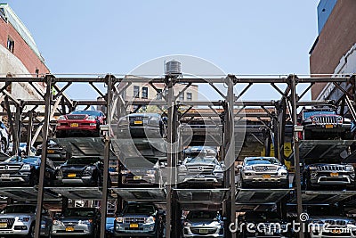 Multi-level parking garage in New York City Editorial Stock Photo