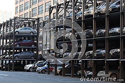 Multi Level Parking System in Manhattan Editorial Stock Photo