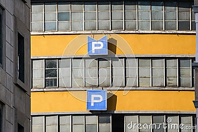 Multi levels parking lot building Stock Photo