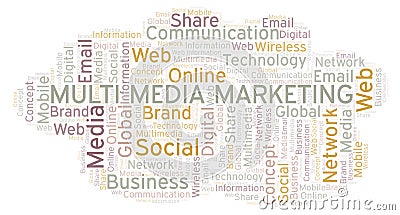 Multi Media Marketing word cloud Stock Photo