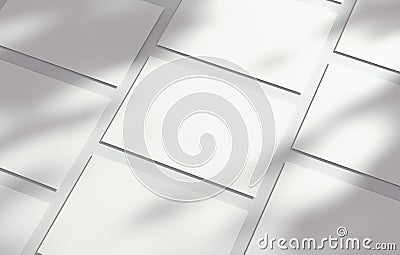 Multi postcards mockup blank paper double sided template with shadow on a textured background. Empty card isolated for design in Stock Photo