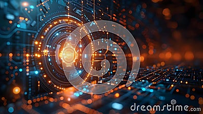 Multi-Purpose Digital Background for Tech Projects Involving Neural Networks, Storage, and Stock Photo