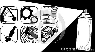 Multi purpose oil and symbol Stock Photo