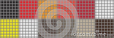 multi set of checkered fabric pattern texture design, two set of checkered background. Stock Photo