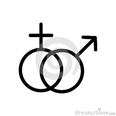 A multi sex marriage icon vector. Isolated contour symbol illustration Vector Illustration