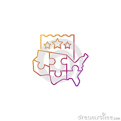 Multi-state lottery games gradient linear vector icon Stock Photo