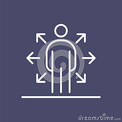 Multi task employer business people icon simple line flat illustration Vector Illustration