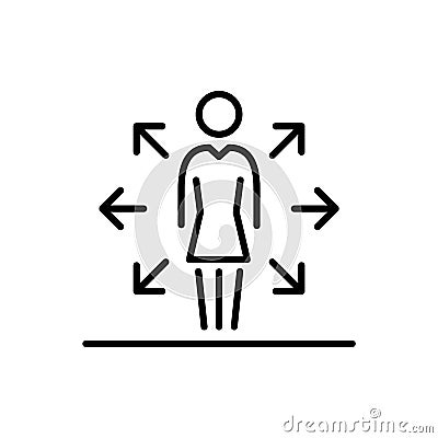 Multi task woman employer business people icon simple line flat illustration Vector Illustration