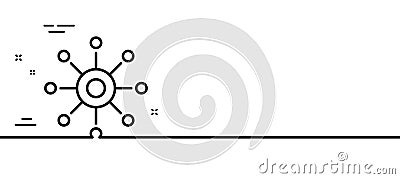 Multichannel line icon. Multitasking sign. Minimal line pattern banner. Vector Vector Illustration