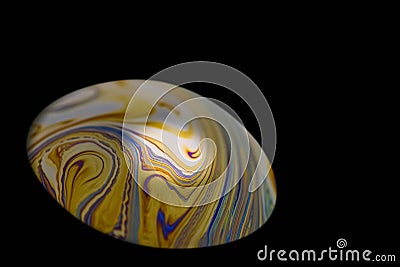 Multicolor abstract cold alien planet with an atmosphere in universe. Closeup soap bubble Stock Photo