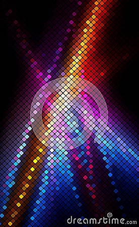 Multicolor abstract lights background pixel mosaic vecto Vector Illustration
