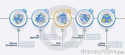 Multicolor AI engineer layout with line icons Vector Illustration