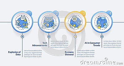 Multicolor AI engineer layout with linear icons Vector Illustration