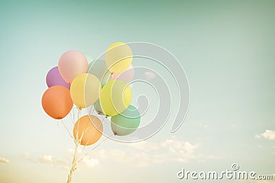 Multicolor balloons in summer holidays Stock Photo