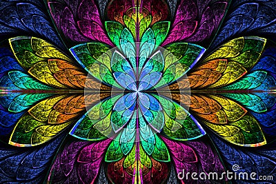 Multicolor beautiful fractal pattern. Computer generated graphic Stock Photo
