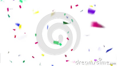 Multicolor Confetti Falling on White Screen Background 3D Animation 4K.  Celebrate the Holidays Stock Footage - Video of music, loop: 208310138